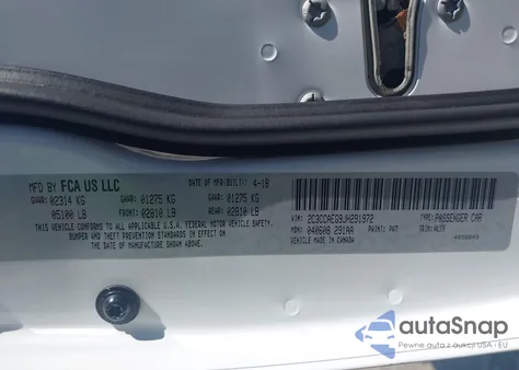 2018 Chrysler 300 Limited из США, поврежденный, VIN 2C3CCAEG9JH291972